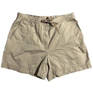 Lauren‎ Ralph Lauren Petite Khaki Cotton Shorts Size 12P Drawstring Waist Summer
